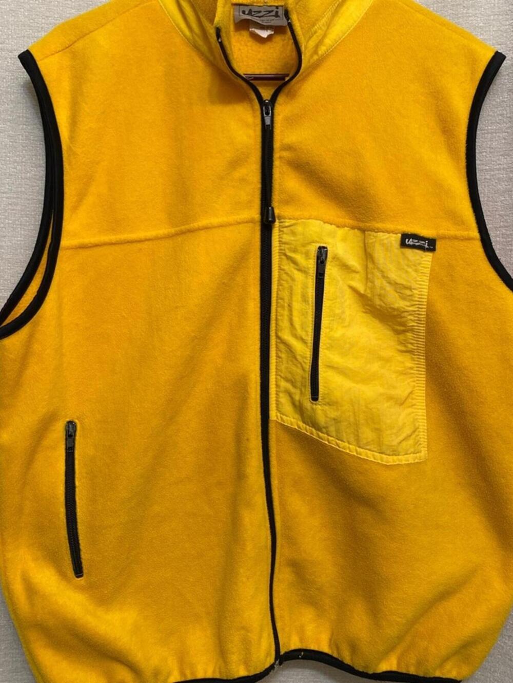 Uzzi Men's Vibrant Yellow Vest with Black Trim